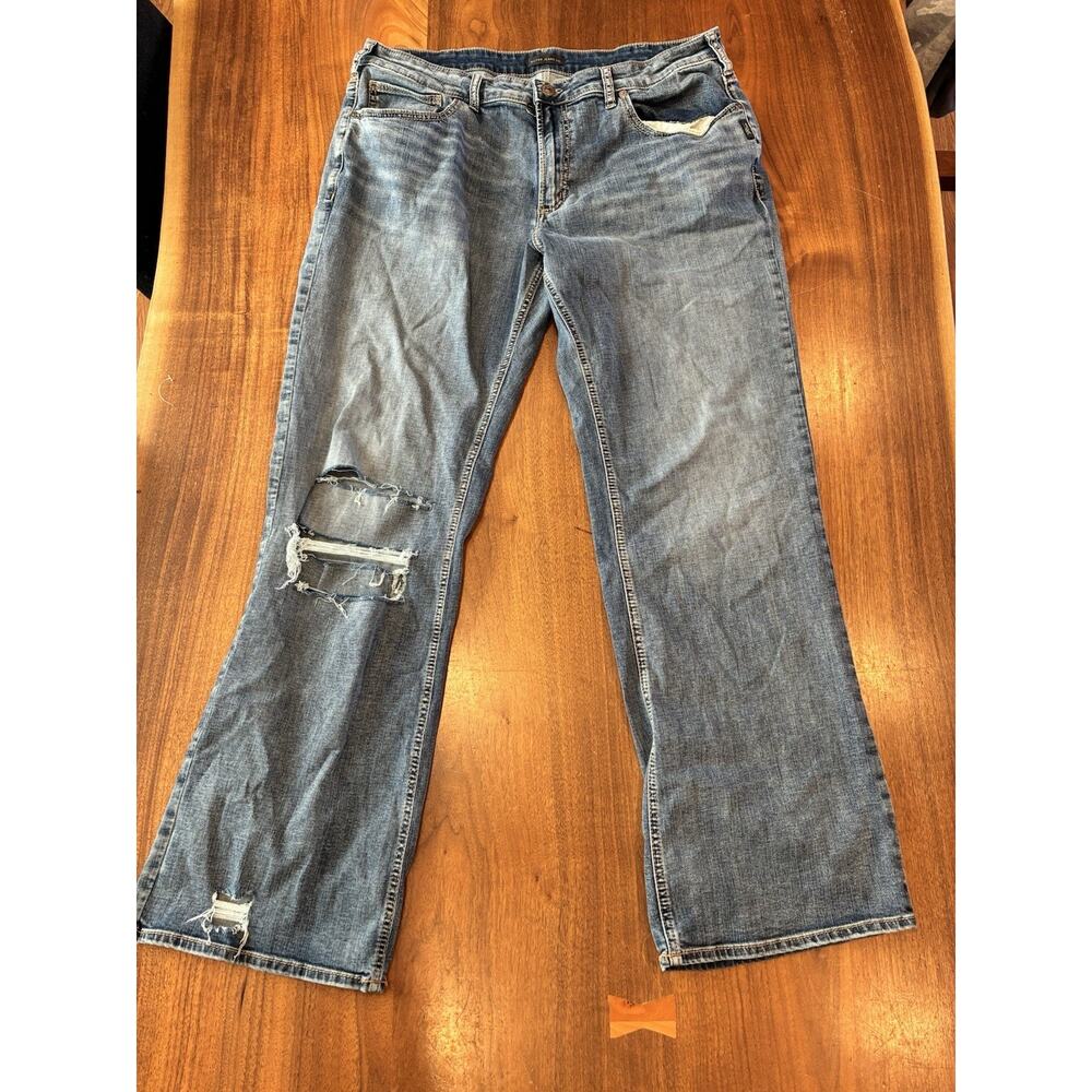 Mens Silver Jeans Flare Leg W40 L34 ZAC